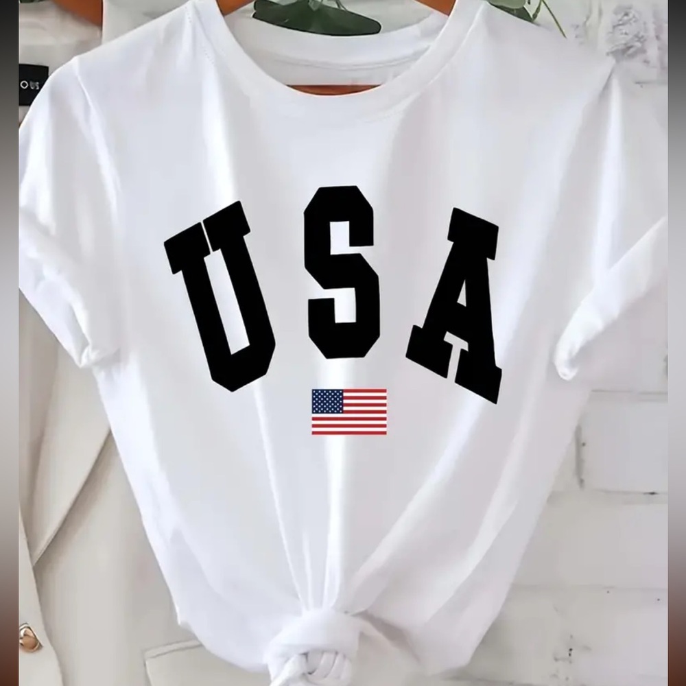 🇺🇸 Womens Casual Crew Neck Short Sleeve T-Shirt